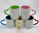 Coated Mug Heart Shaped Handle Inner Color Cup Ceramic Cup Customized