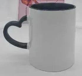 Coated Mug Heart Shaped Handle Inner Color Cup Ceramic Cup Customized