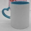 Coated Mug Heart Shaped Handle Inner Color Cup Ceramic Cup Customized