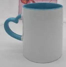 Coated Mug Heart Shaped Handle Inner Color Cup Ceramic Cup Customized