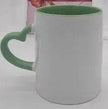 Coated Mug Heart Shaped Handle Inner Color Cup Ceramic Cup Customized