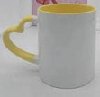Coated Mug Heart Shaped Handle Inner Color Cup Ceramic Cup Customized