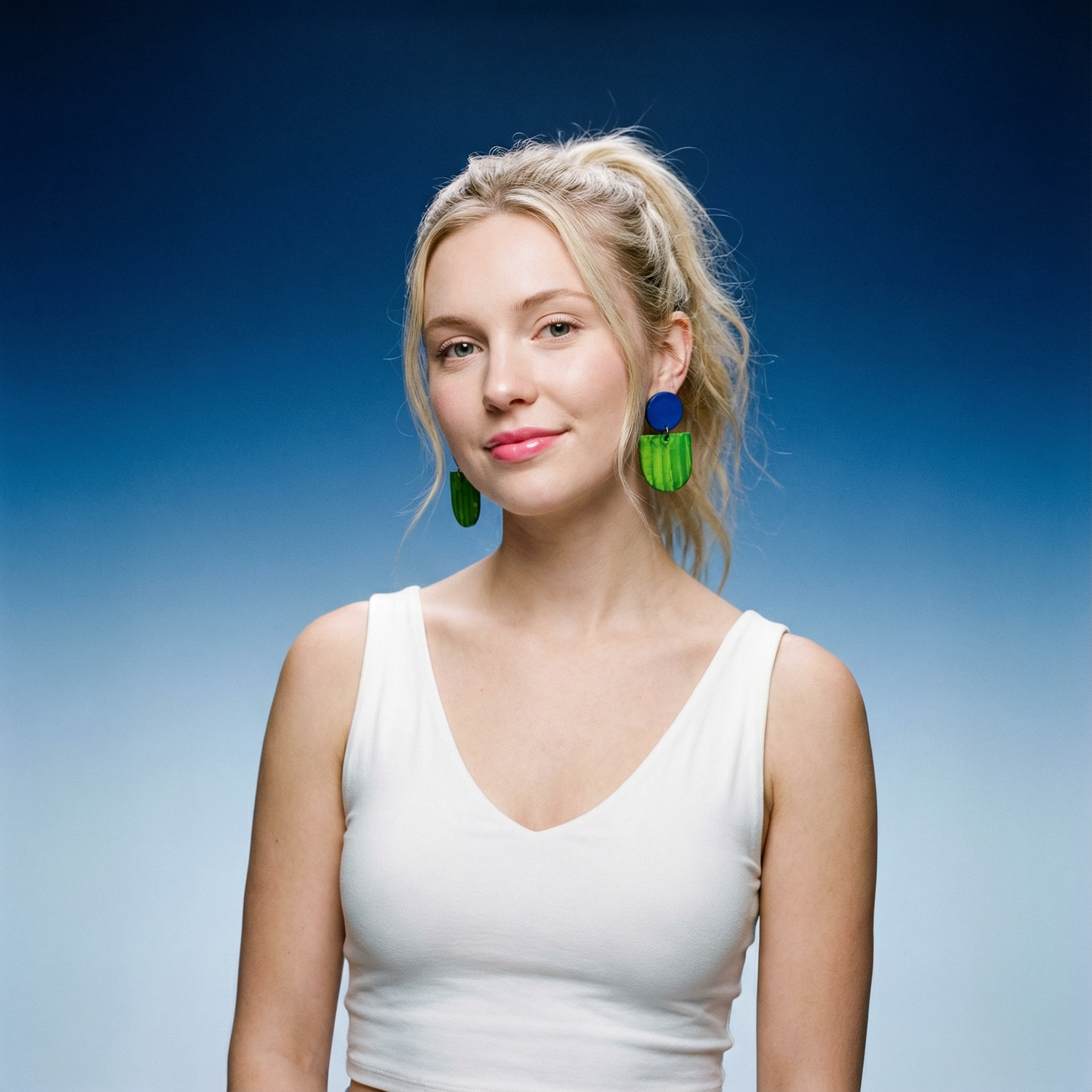Fan Shaped Statement Earrings, Post or Clip On – 