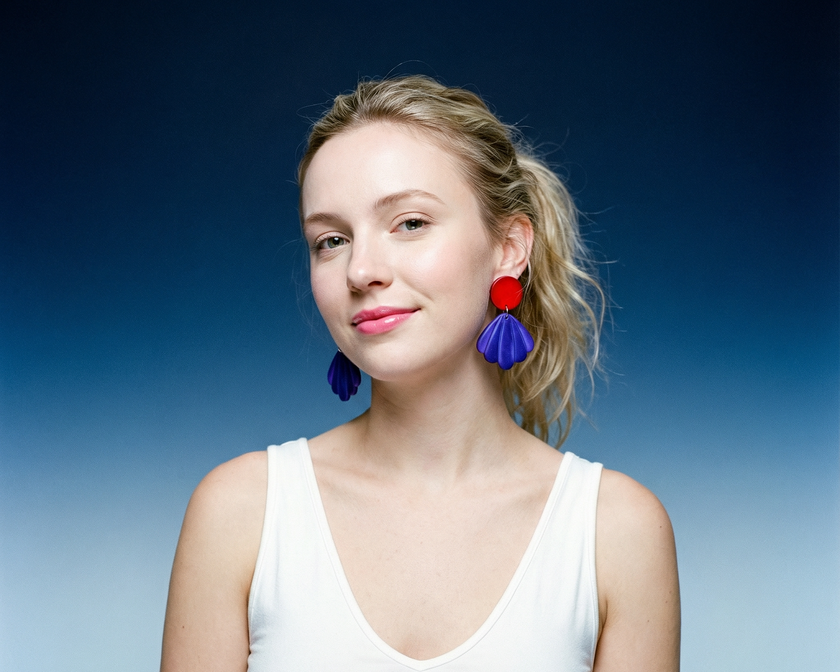 Seashell Drop Statement Earrings, Post or Clip On – 
