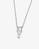 Collier avec breloque coeur et petite perle blanche