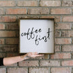 Coffee First Wood Sign – Modern Farmhouse Wall Art