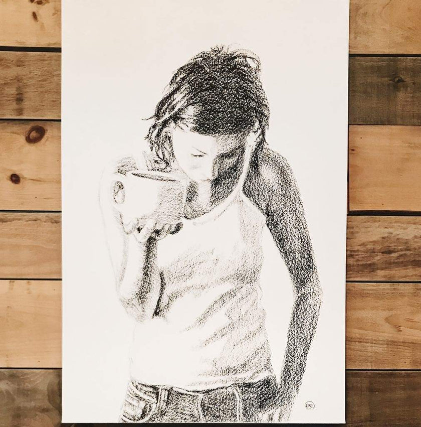 Coffee Lover - black and white art print