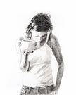 Coffee Lover - black and white art print