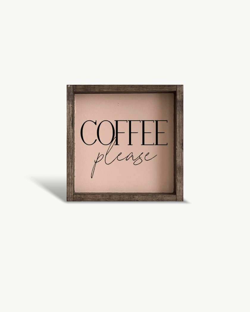 Coffee Please Mini Wood Sign