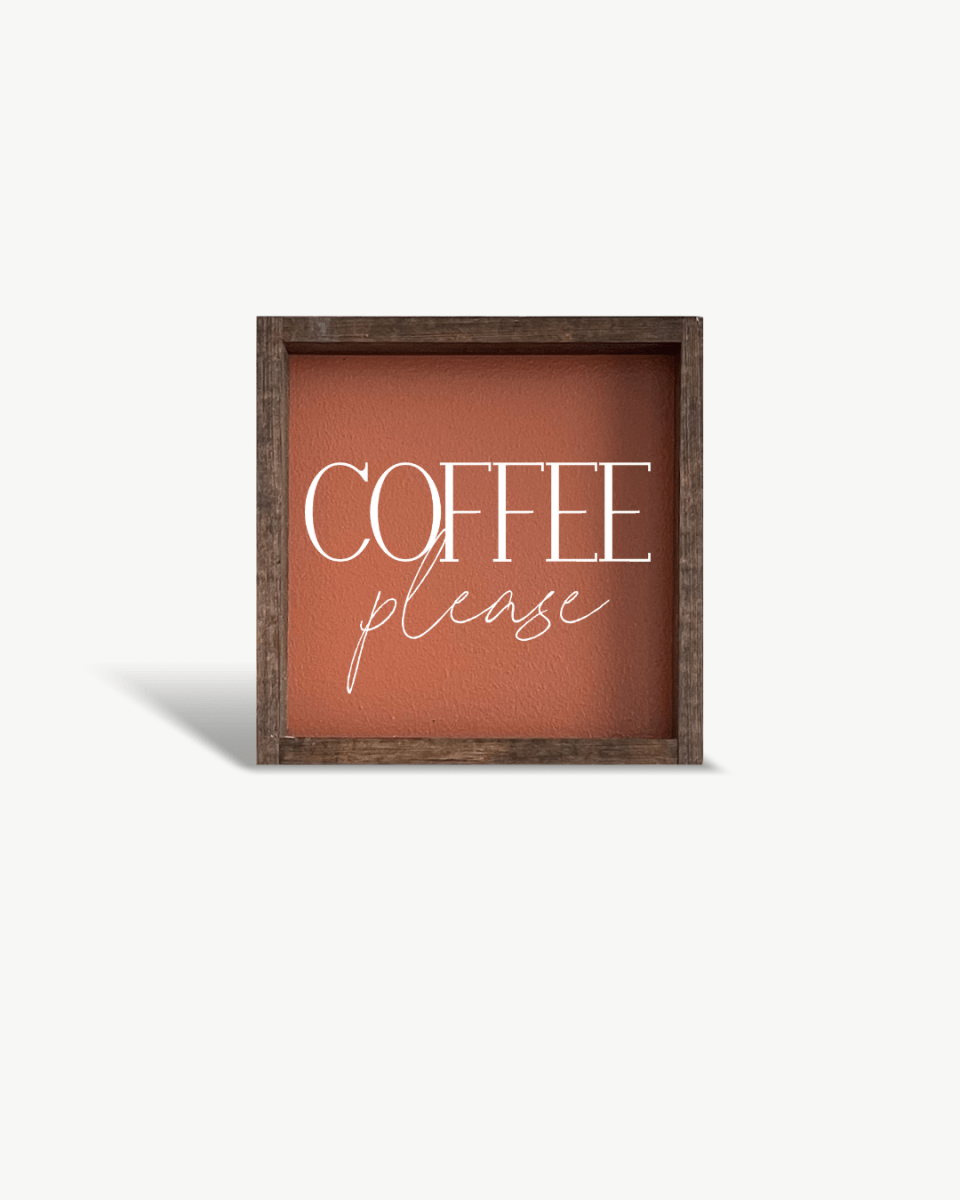 Coffee Please Mini Wood Sign