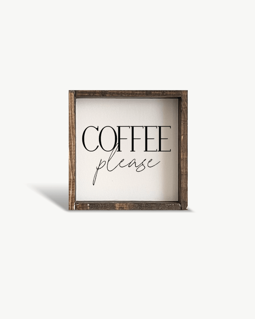 Coffee Please Mini Wood Sign