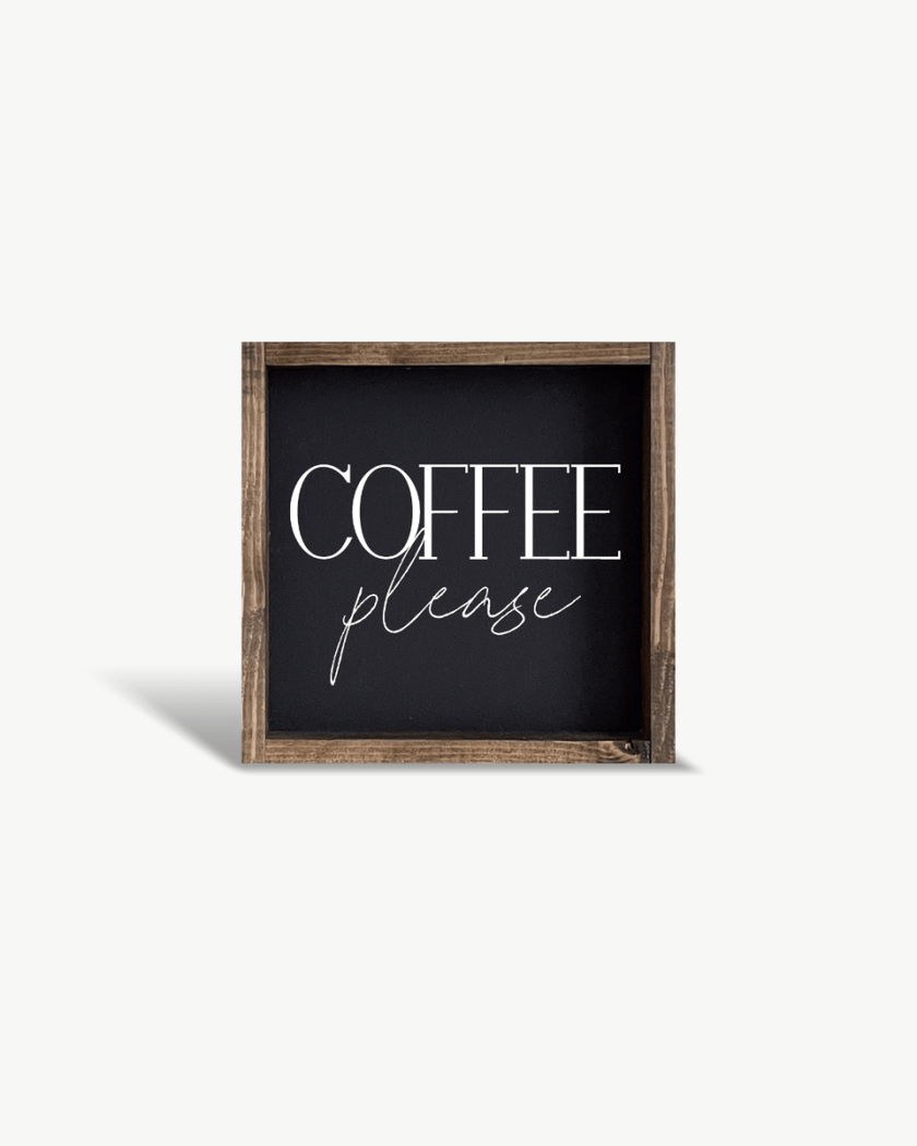 Coffee Please Mini Wood Sign