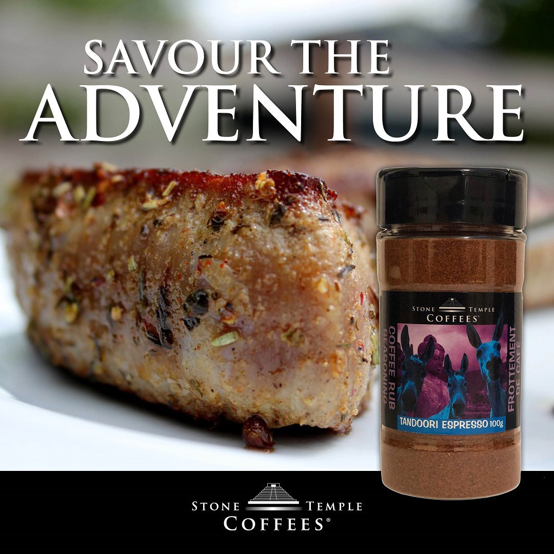 Stone Temple Coffees - Tandoori Espresso Coffee Rub BBQ Seasoning, 100g Jar
