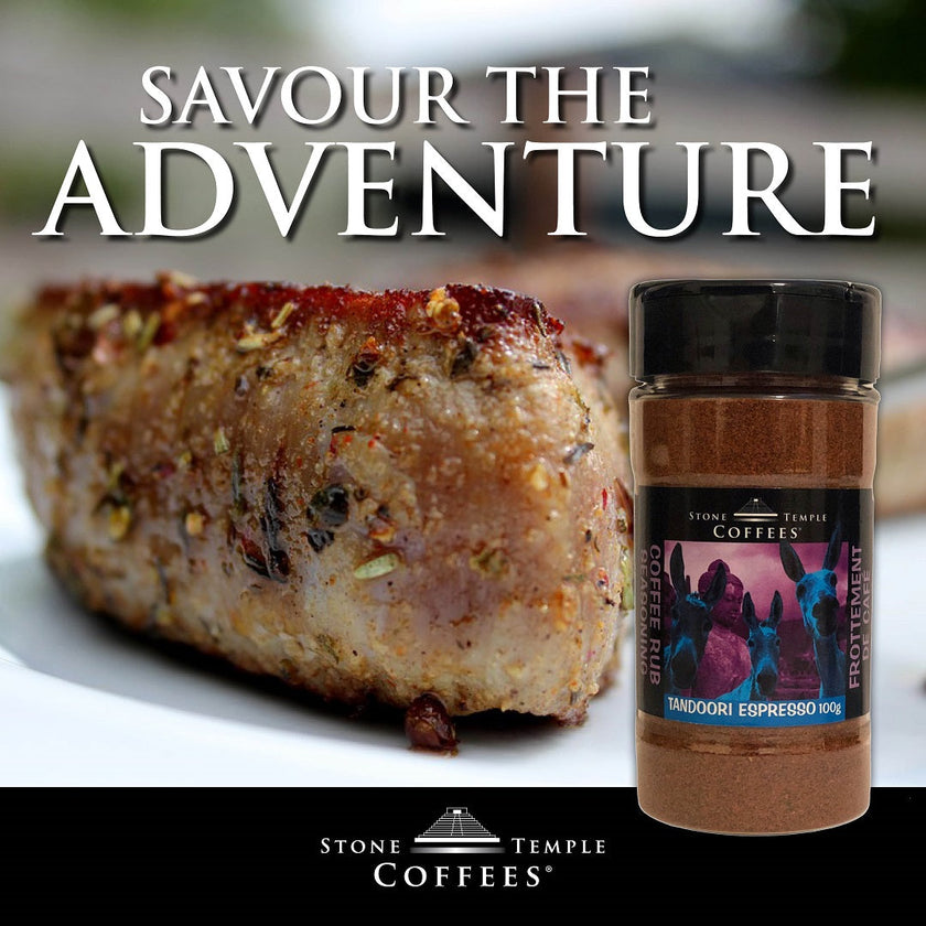 Stone Temple Coffees - Tandoori Espresso Coffee Rub BBQ Seasoning, 100g Jar