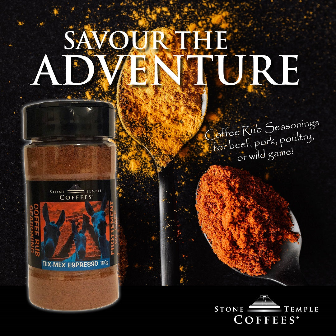 Stone Temple Coffees - Tex-Mex Espresso Coffee Rub Seasoning, 100g Jar