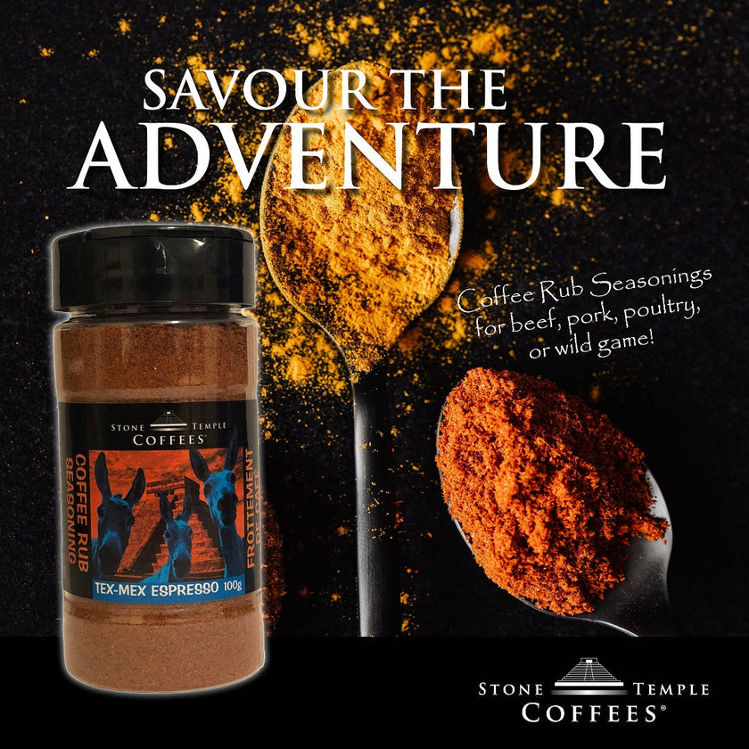 Stone Temple Coffees - Tex-Mex Espresso Coffee Rub Seasoning, 100g Jar