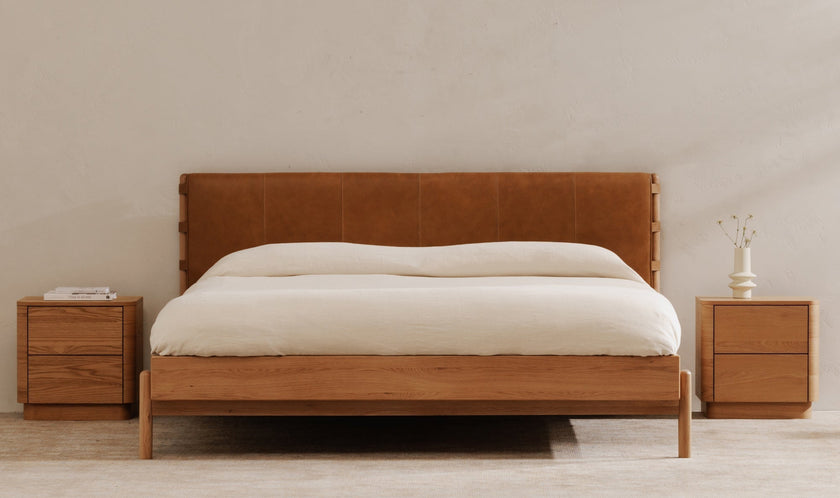 Colin Top-Grain Leather Bed