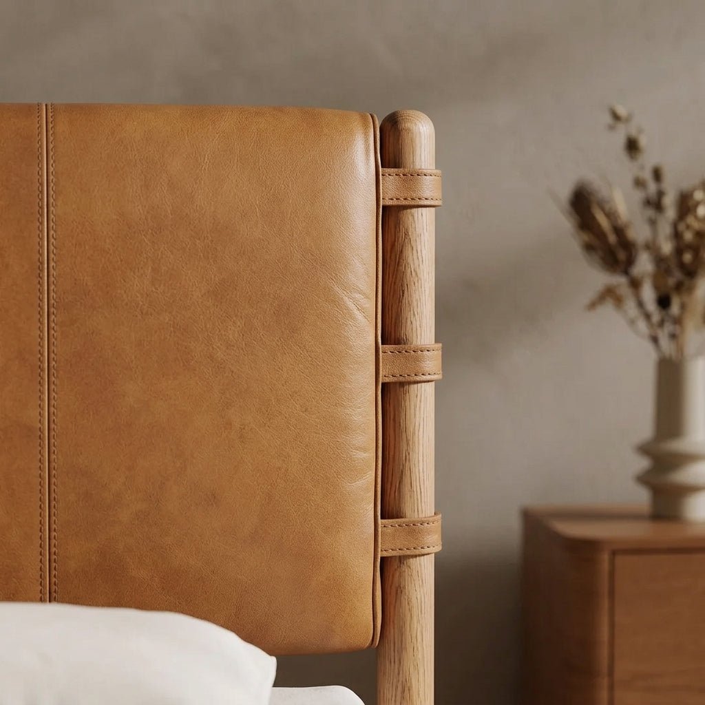 Colin Top-Grain Leather Bed