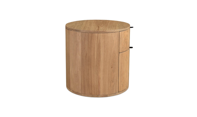 Colin Two-Drawer Nightstand in Natural Wood