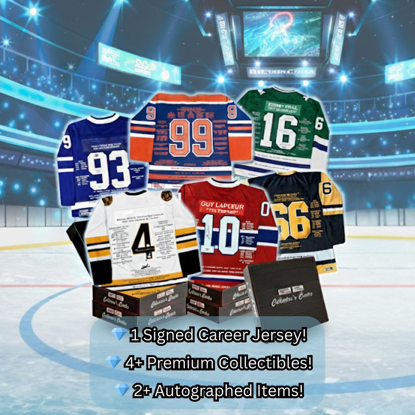 *COLLECTOR’S CRATE MYSTERY BOX – CAREER JERSEYS SERIES – LIMITED EDITION /30 AUTOGRAPHED NHL JERSEYS & RARE HOCKEY MEMORABILIA