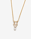 Collier avec breloque coeur et petite perle blanche