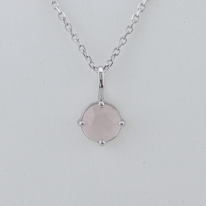 Collier en argent sterling et Quartz rose