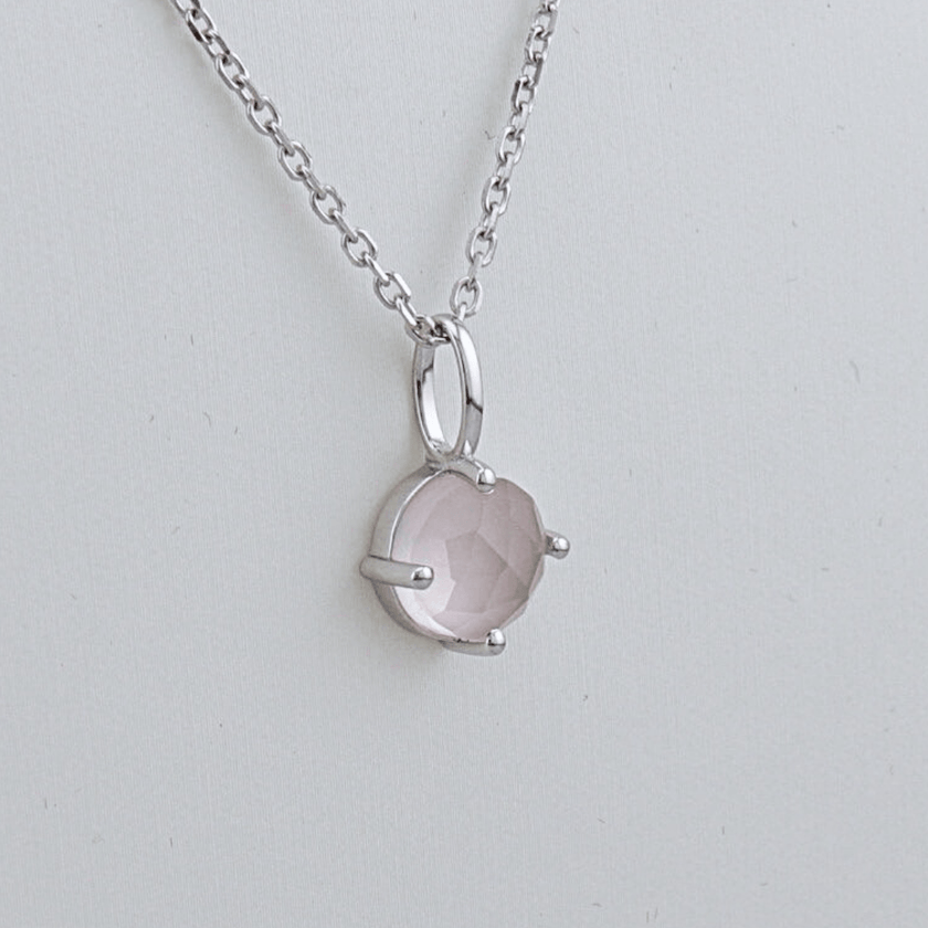 Collier en argent sterling et Quartz rose