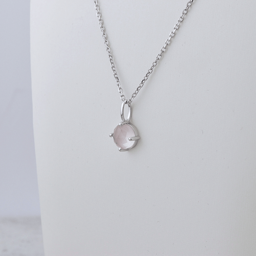 Collier en argent sterling et Quartz rose