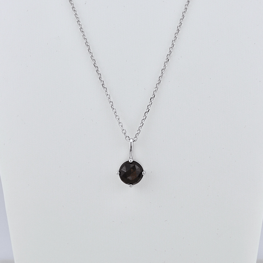 Collier en argent sterling et Saphir Doré