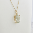 Collier en or 14K, diamants et améthyste verte
