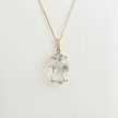 Collier en or 14K, diamants et améthyste verte
