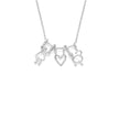 collier fille, coeur et chat