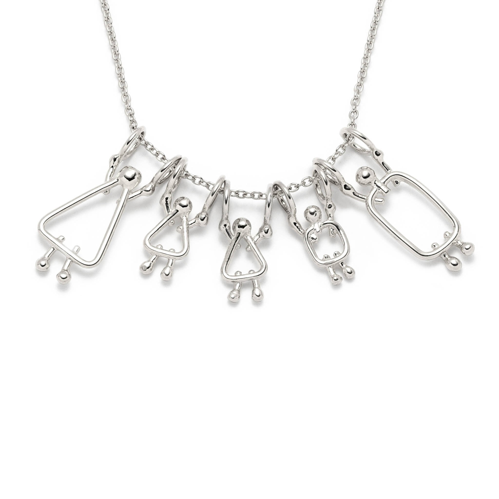 collier maman, 2 filles, garçon et papa