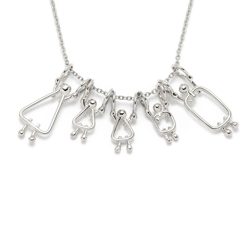 collier maman, 2 filles, garçon et papa