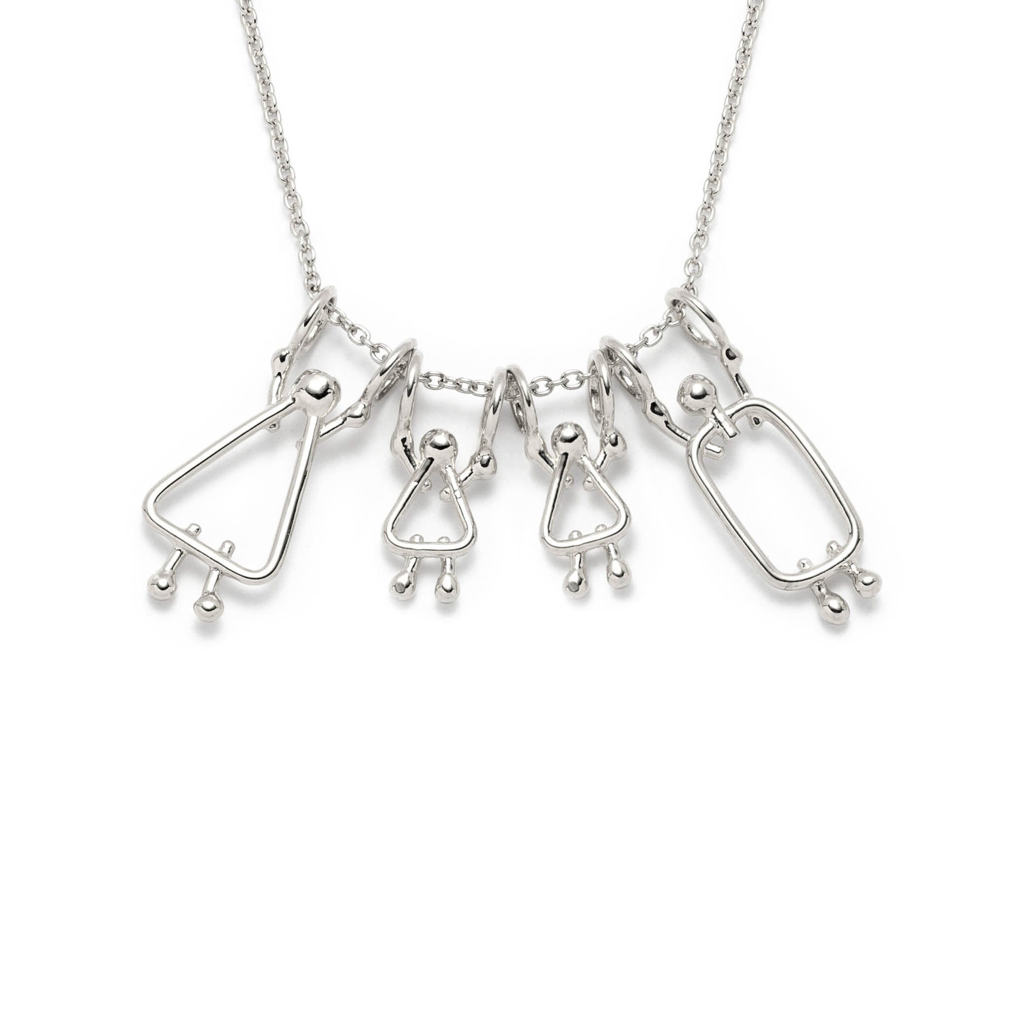 Cadeau pour les mamans de 2 filles - Collier en argent sterling