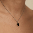 Collier Moissanite noire en or 10K - 14K - 18K ou platine