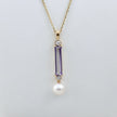 Collier Nerida en or 14K, diamants, perle et améthyste
