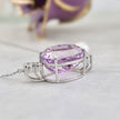 Collier Orchidée en or 14K, perle, diamants et améthyste