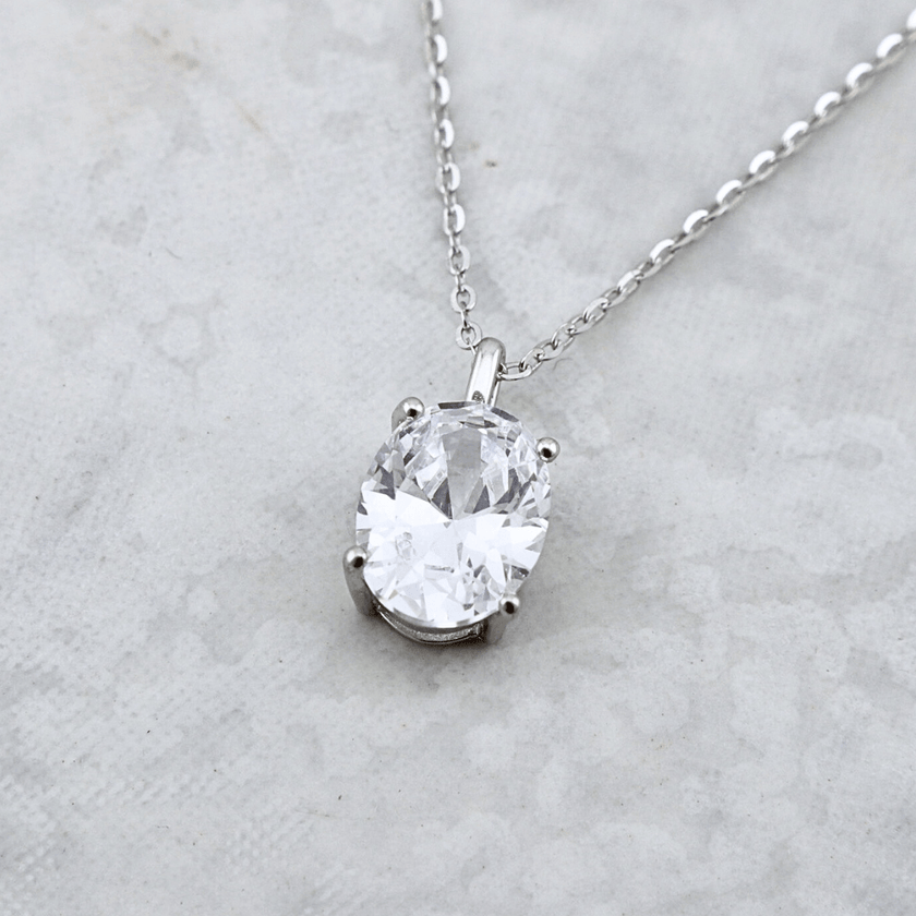 Collier Oval en argent sterling