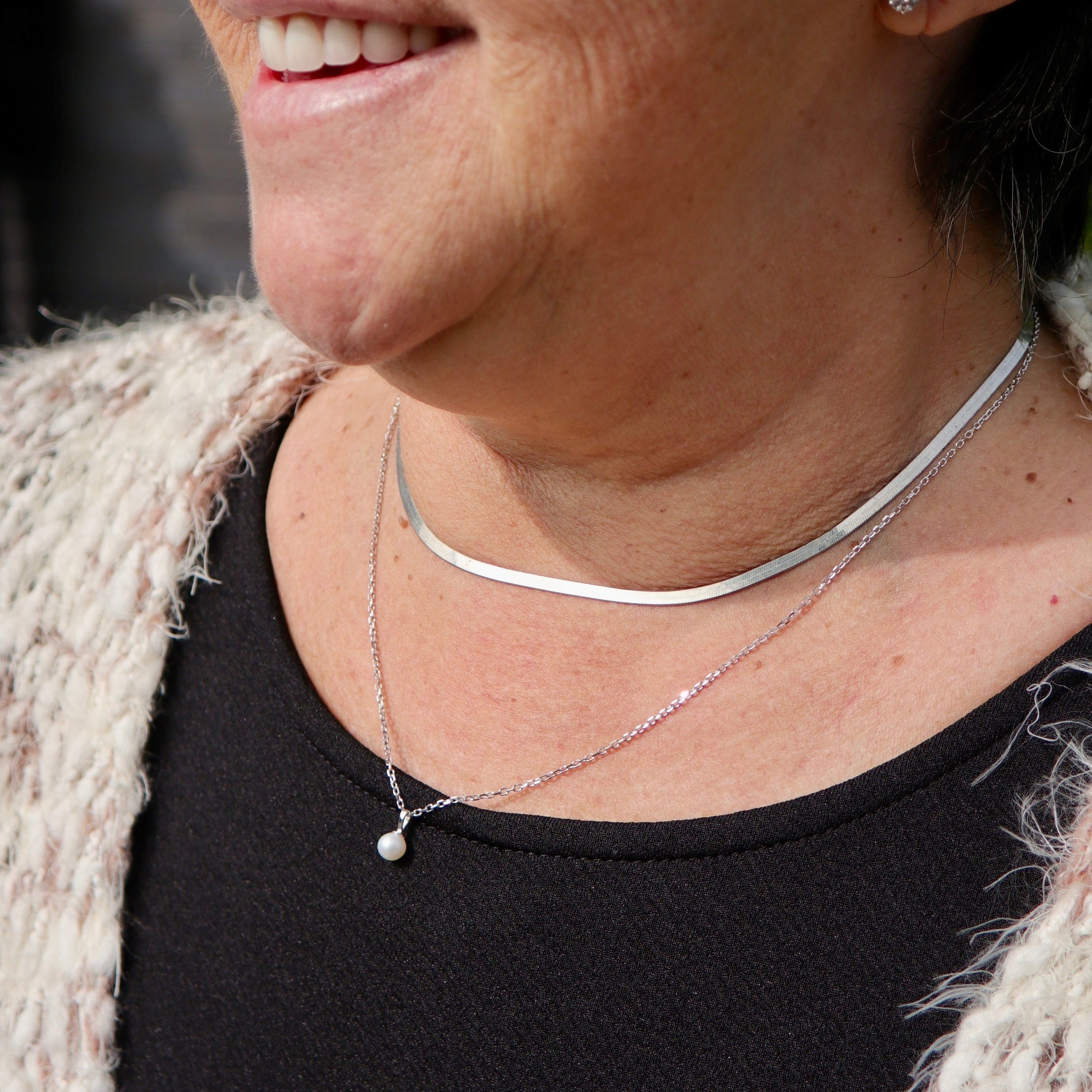 Collier Petite perle en argent sterling