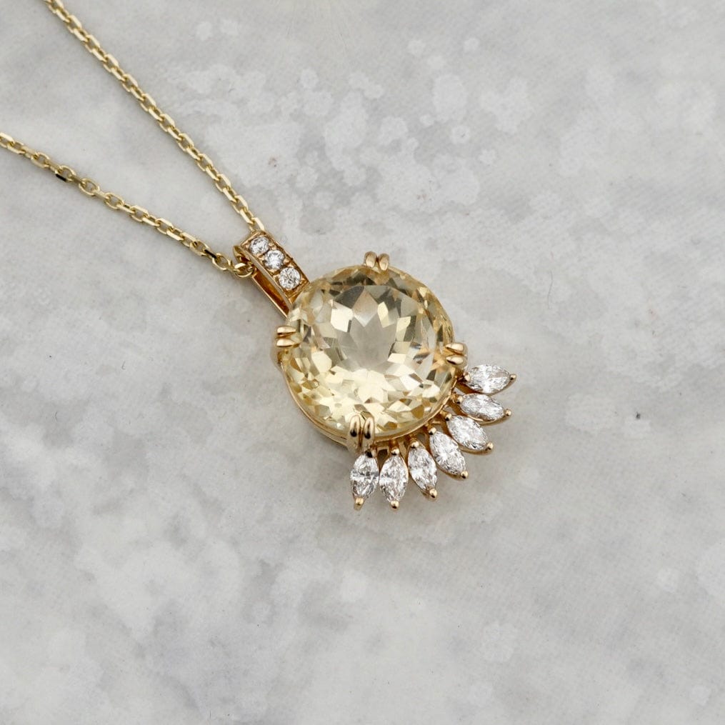 Collier Rayons en or 14K, diamants et citrine