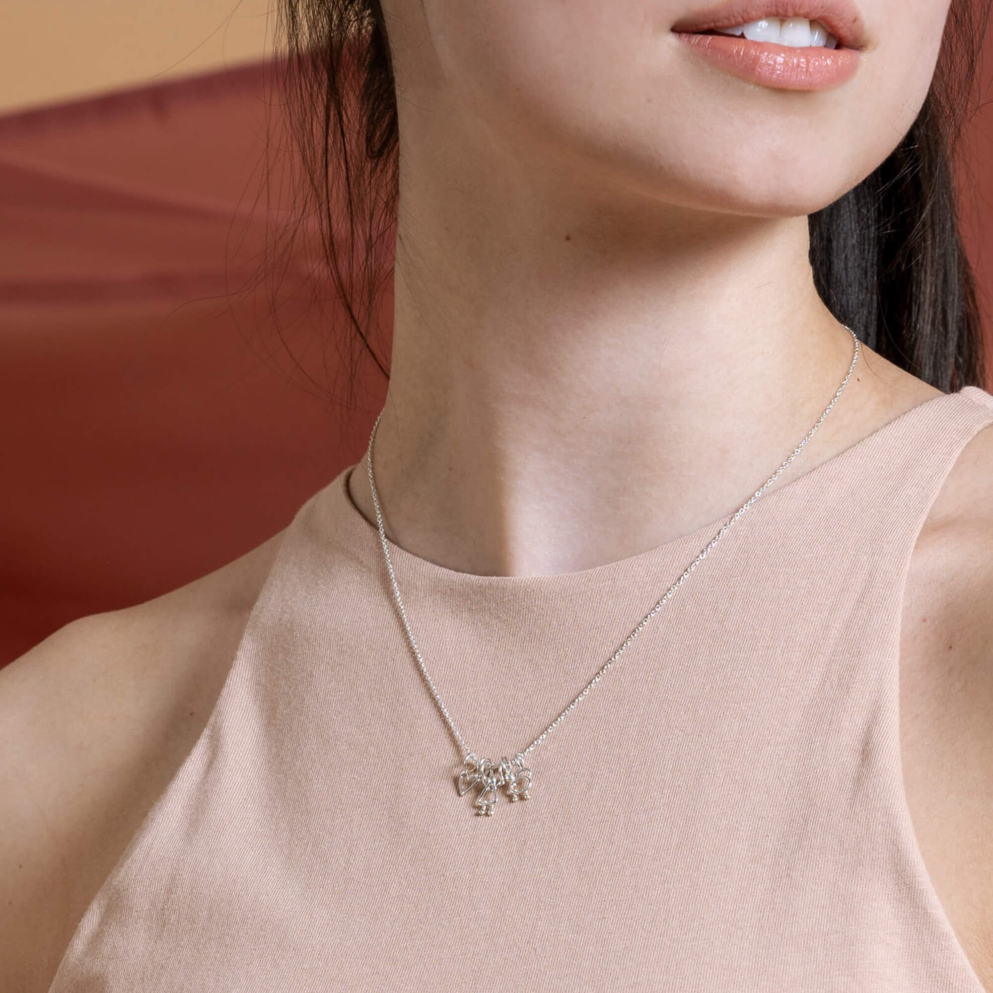 collier fille, coeur et chat
