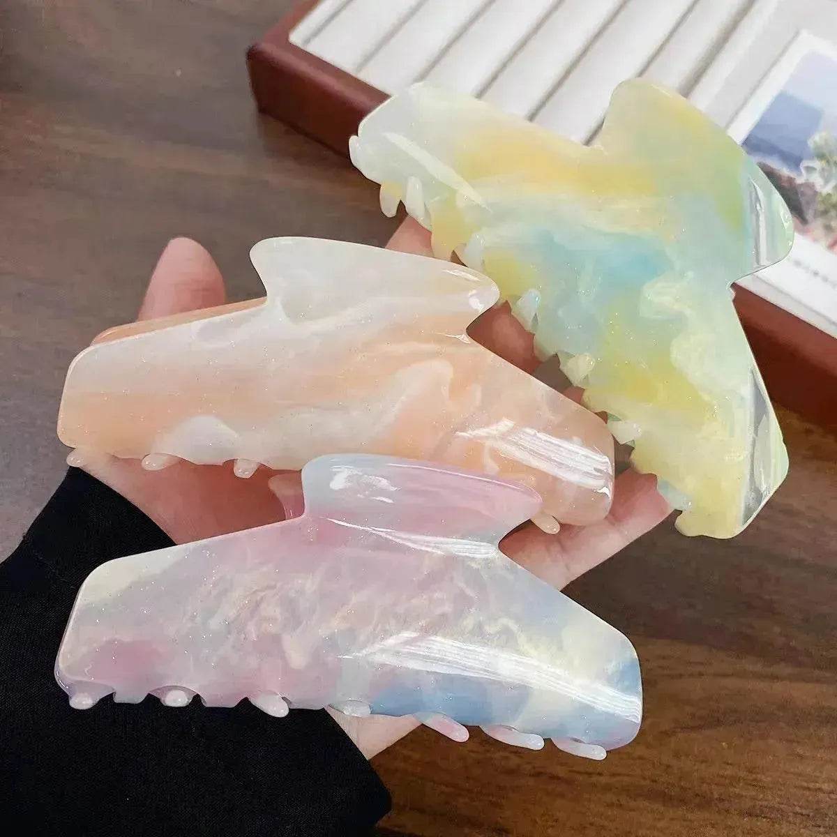 Color Changing In The Sun Exquisite High-grade Acetate Shark Clip Updo Hair Claw Hair Extension  Clip  For Women