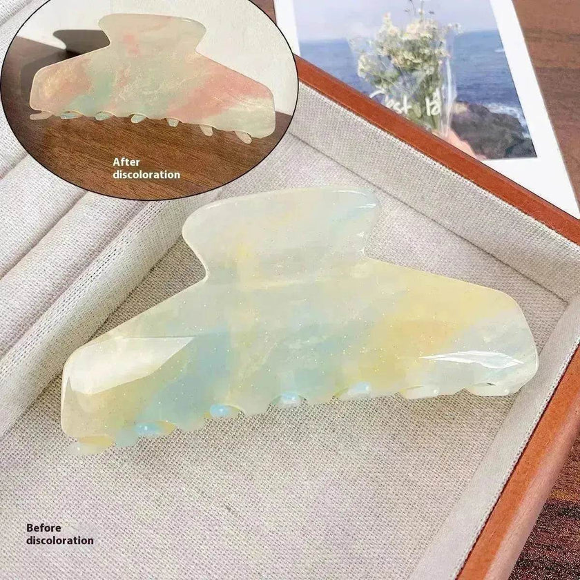 Color Changing In The Sun Exquisite High-grade Acetate Shark Clip Updo Hair Claw Hair Extension  Clip  For Women