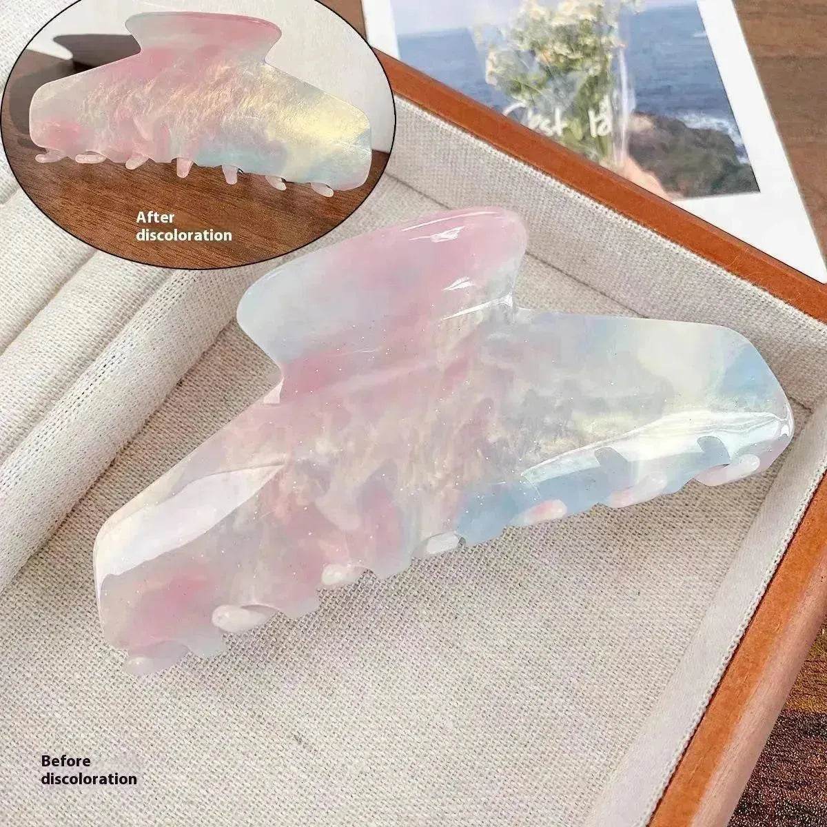Color Changing In The Sun Exquisite High-grade Acetate Shark Clip Updo Hair Claw Hair Extension  Clip  For Women
