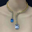 Colored Diamond Neck Chain Fashion Charming Full Diamond Women Bridal wedding Luxury Necklace for Women