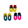 Colorful Artsy Statement Earrings Post or Clip On- 