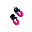 Colorful Artsy Statement Earrings Post or Clip On- 