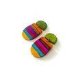 Colorful Clip On Earrings with Stripes