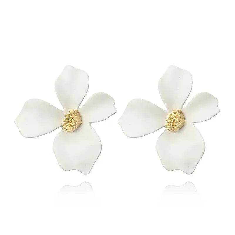 Colorful Double flower Stud earrings for Women